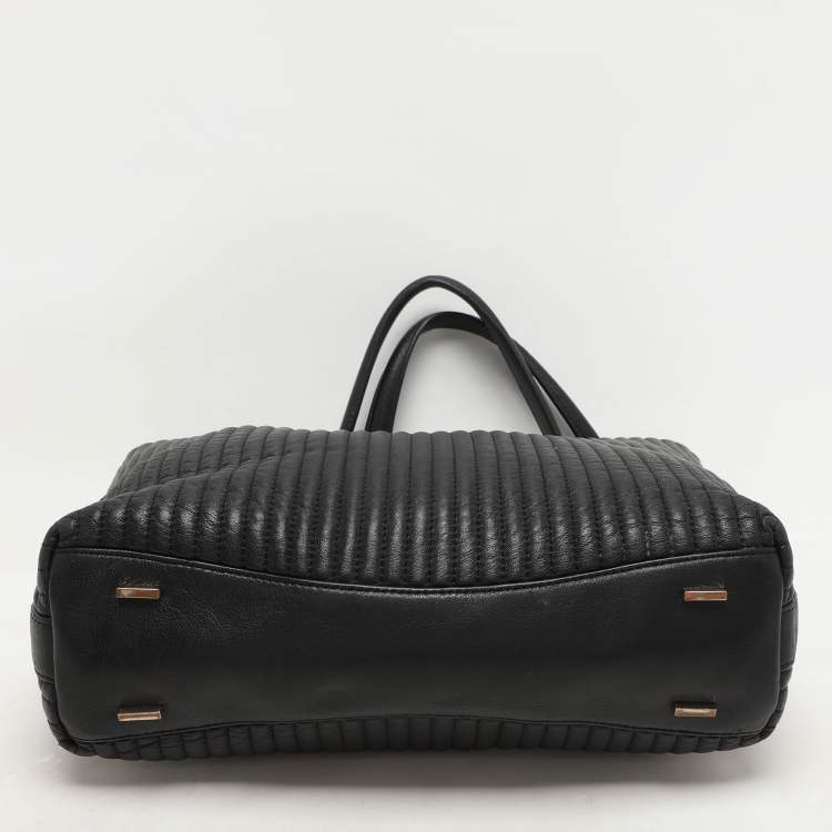 Pre Owned DKNY Black Quilted Leather Chain Tote