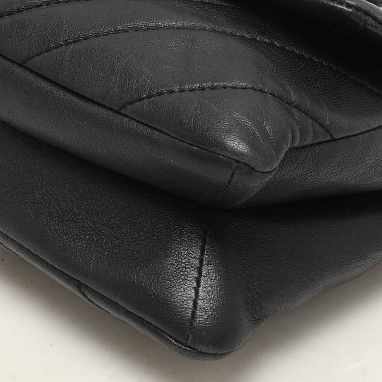 Pre Owned Dkny Black Quilted Leather Chain Flap Crossbody Bag