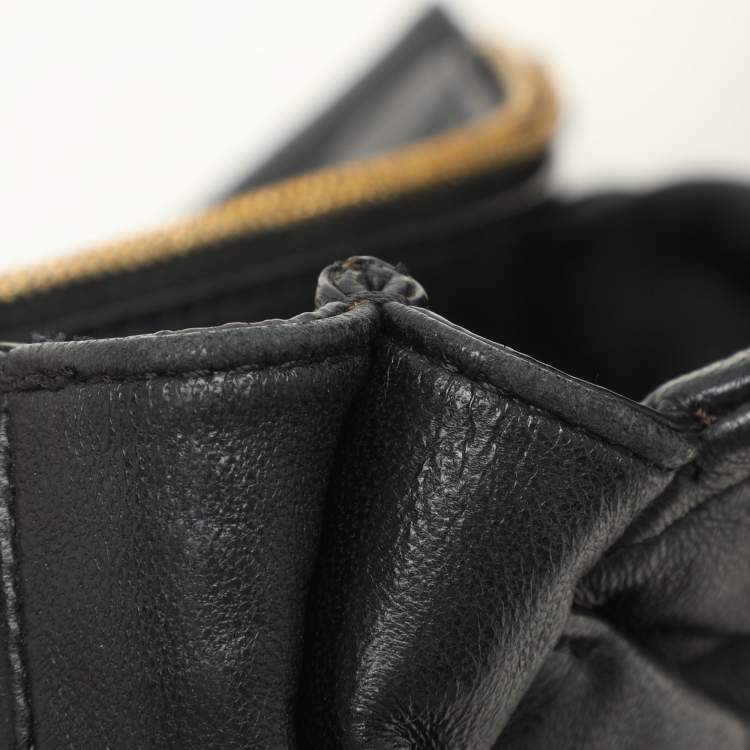 Pre Owned Dkny Black Quilted Leather Chain Flap Crossbody Bag