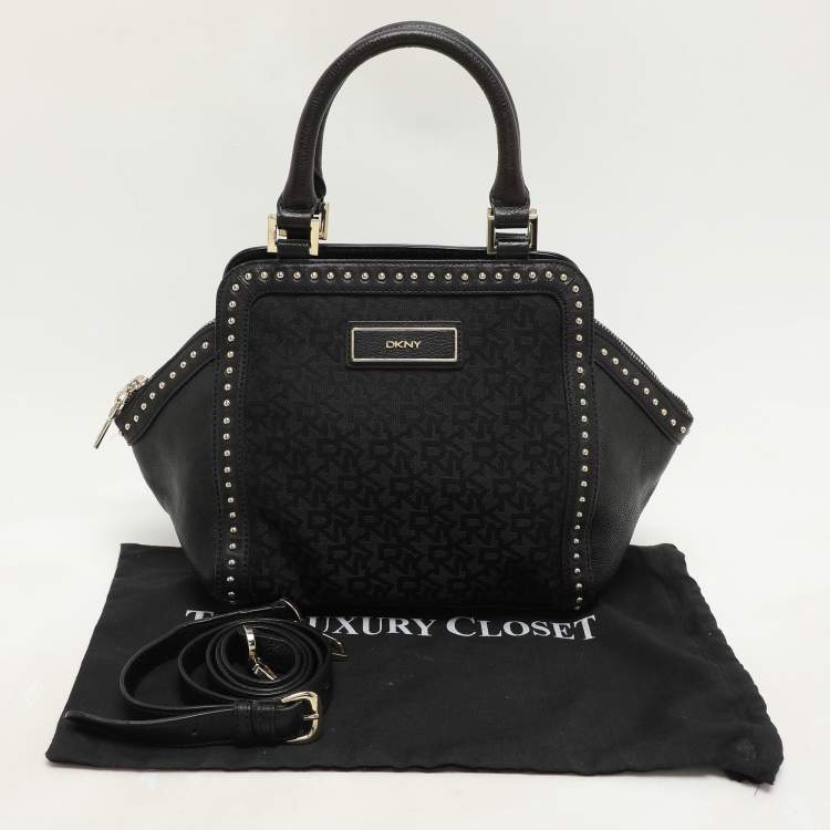 Pre Owned Dkny Black Canvas and Leather Donna Karan Satchel