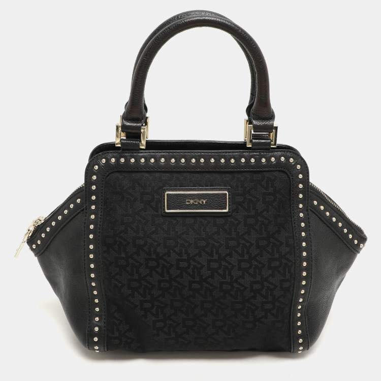 Pre Owned Dkny Black Canvas and Leather Donna Karan Satchel