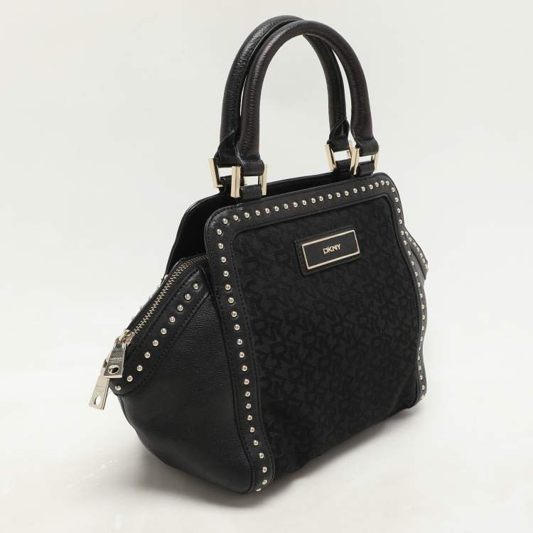 Pre Owned Dkny Black Canvas and Leather Donna Karan Satchel