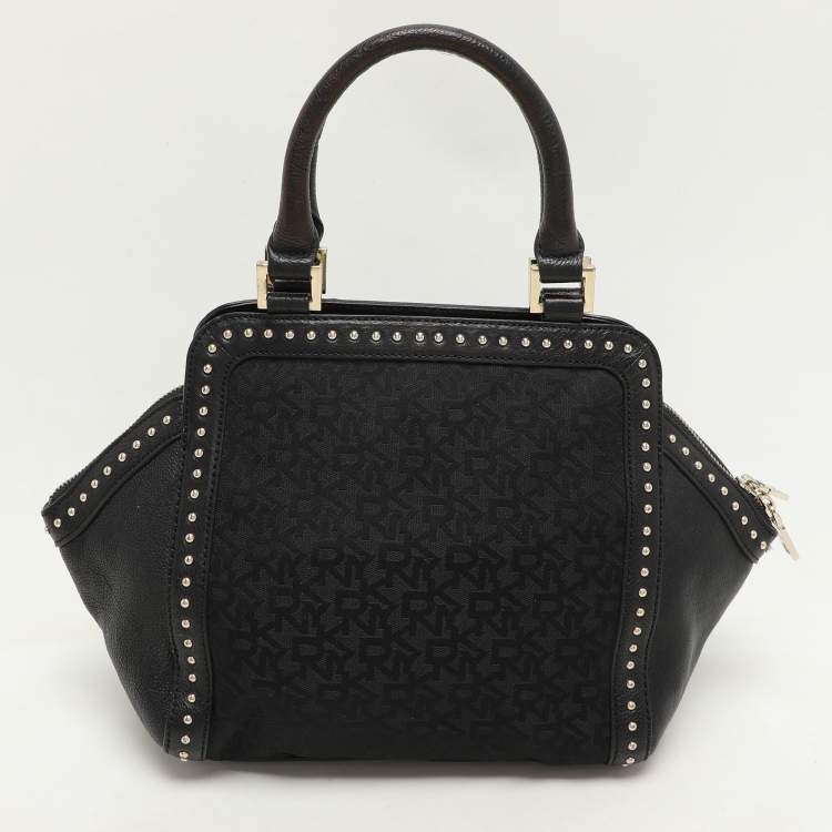 Pre Owned Dkny Black Canvas and Leather Donna Karan Satchel