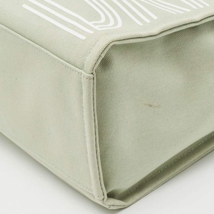 Pre Owned DKNY Mint Green Canvas Medium Noa Tote