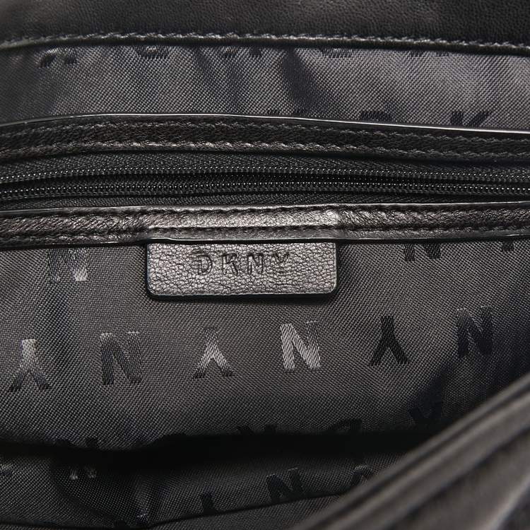 Pre Owned DKNY Black Diamond Quilted Leather Lara Top Handle Bag