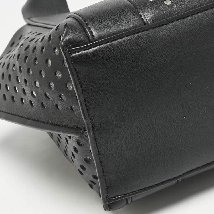Pre Owned DKNY Black Faux Leather Mini Dakota Tote