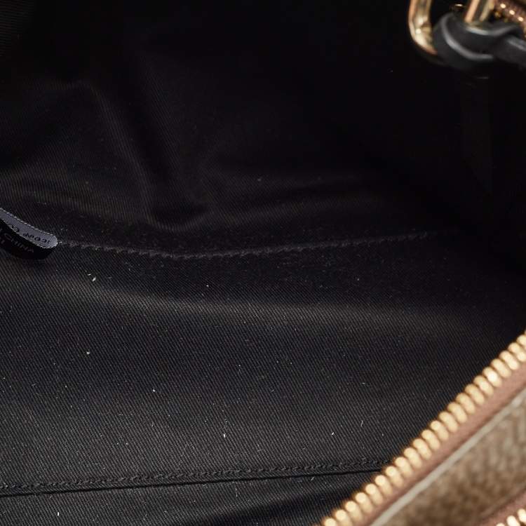 Pre Owned DKNY Dark Brown/Black Leather Greenwhich Top Handle Bag