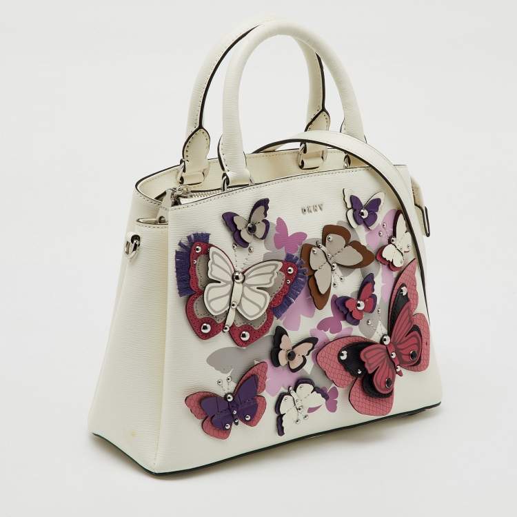 Pre Owned DKNY Multicolor Leather Butterflys Embellished Paige Satchel