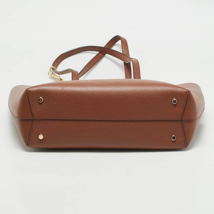 Pre Owned DKNY Brown Textured Leather Bryant Tote