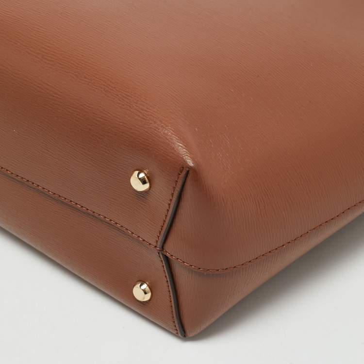 Pre Owned DKNY Brown Textured Leather Bryant Tote