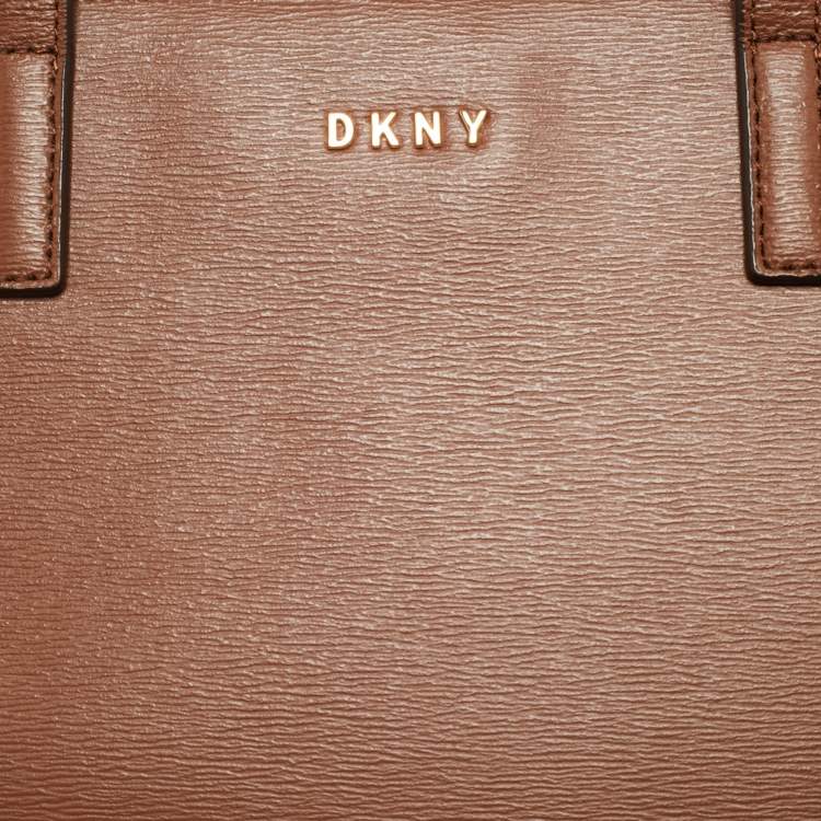 Pre Owned DKNY Brown Textured Leather Bryant Tote