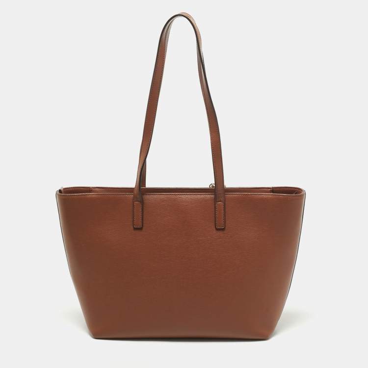 Pre Owned DKNY Brown Textured Leather Bryant Tote