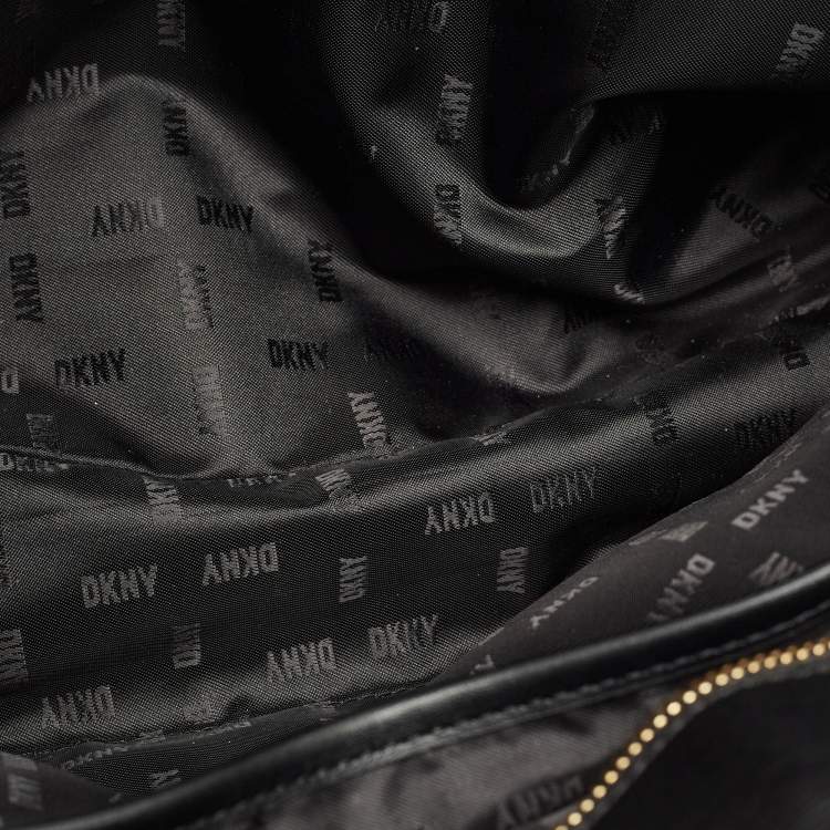 Pre Owned Dkny Black Leather Bryant Zip Tote
