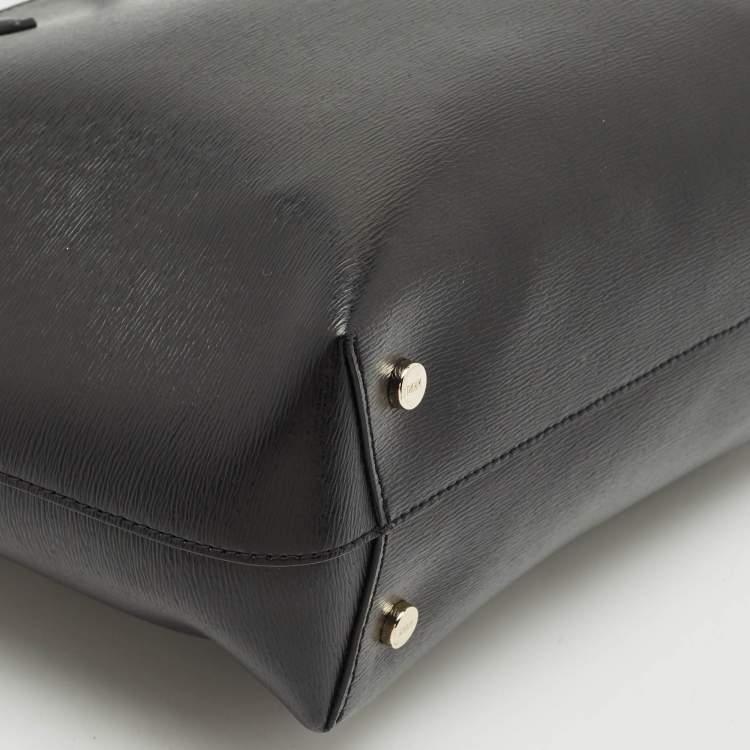 Pre Owned Dkny Black Leather Bryant Zip Tote