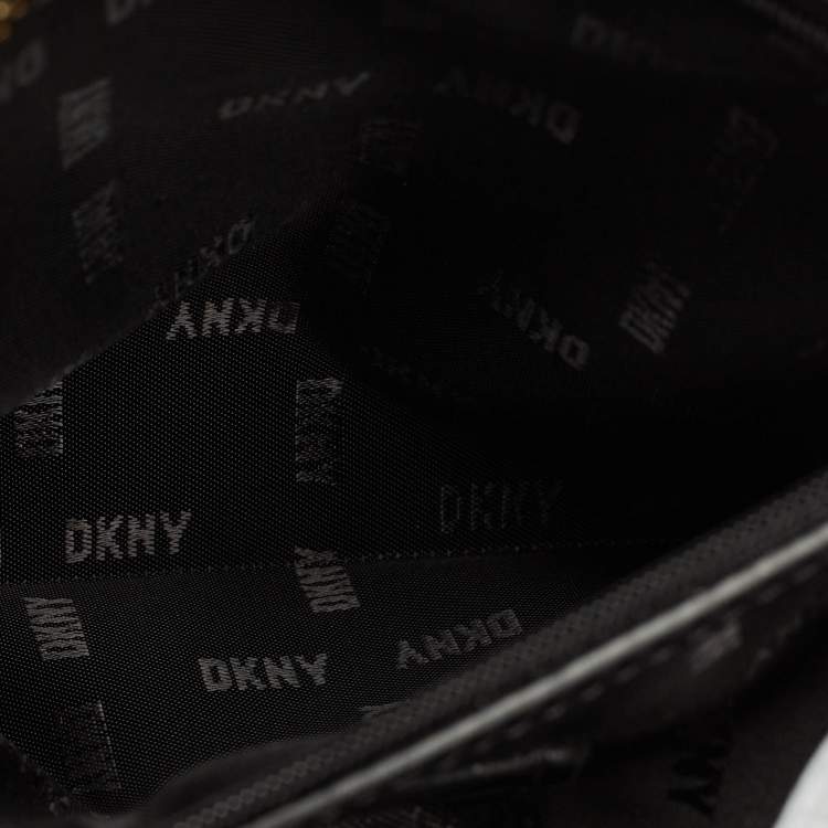 Pre Owned Dkny Black Leather Bryant Zip Tote