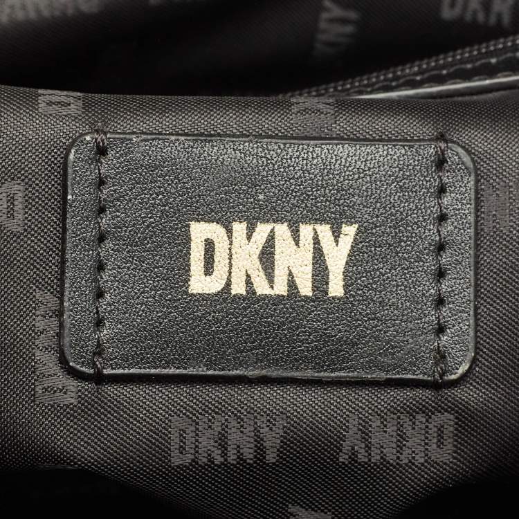 Pre Owned Dkny Black Leather Bryant Zip Tote
