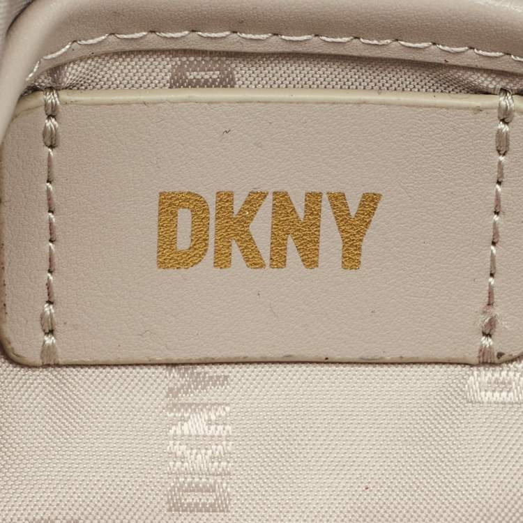 Pre Owned DKNY Light Blue Faux Leather Lexington Shoulder Bag