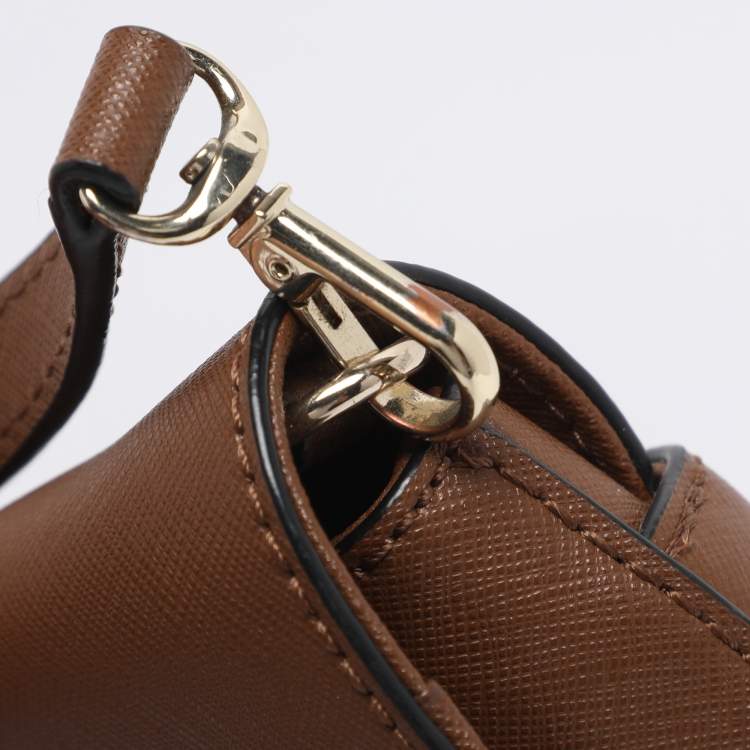 Pre Owned DKNY Tan Leather Bryant Park Envelope Crossbody Bag