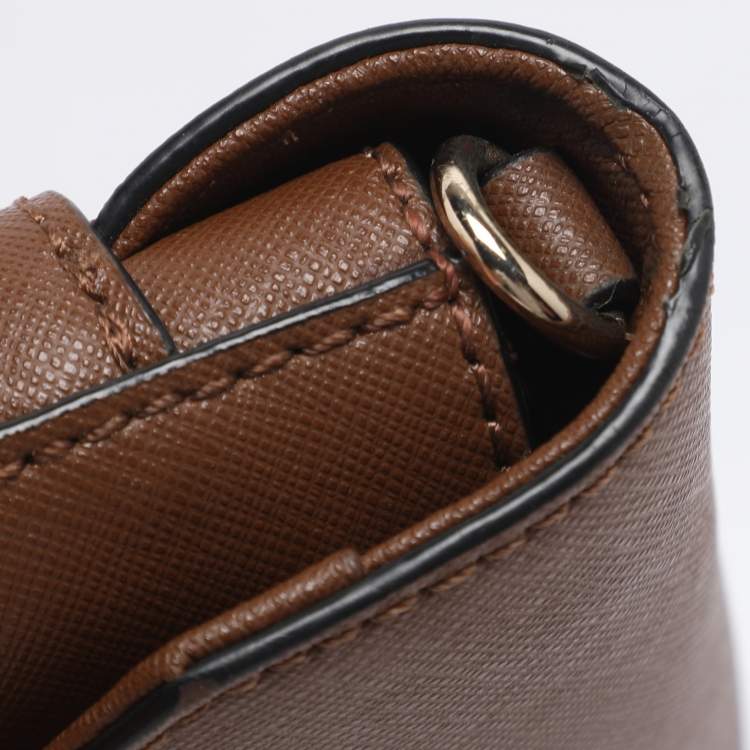 Pre Owned DKNY Tan Leather Bryant Park Envelope Crossbody Bag