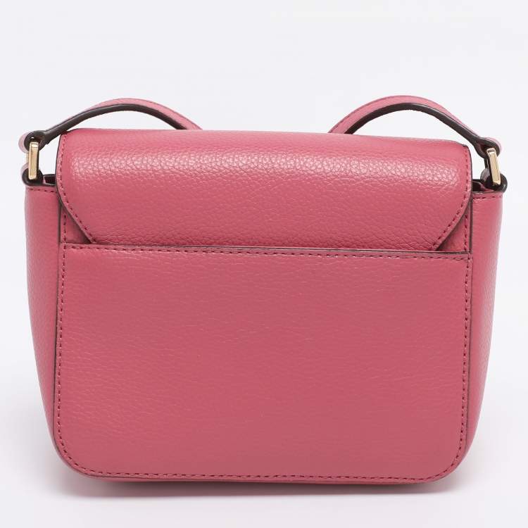Pre Owned DKNY Pink Leather Small Elisa Crossbody Bag