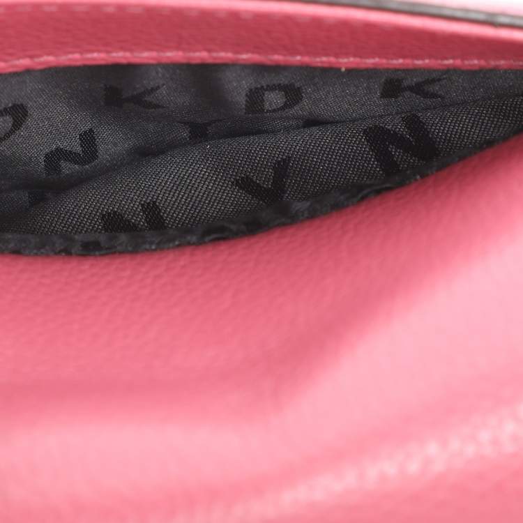 Pre Owned DKNY Pink Leather Small Elisa Crossbody Bag