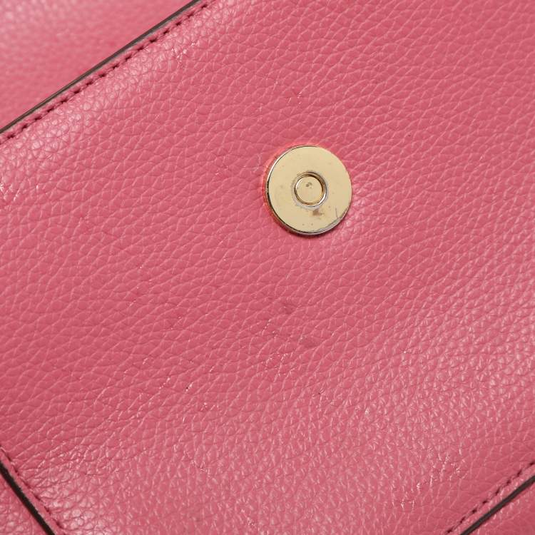 Pre Owned DKNY Pink Leather Small Elisa Crossbody Bag