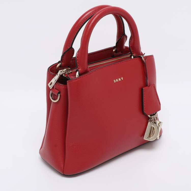 Pre Owned DKNY Red Leather Paige Tote