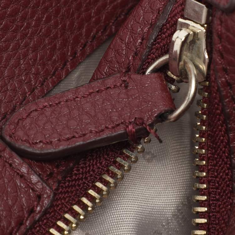 Pre Owned Dkny Beige/Burgundy Canvas and Leather Tote
