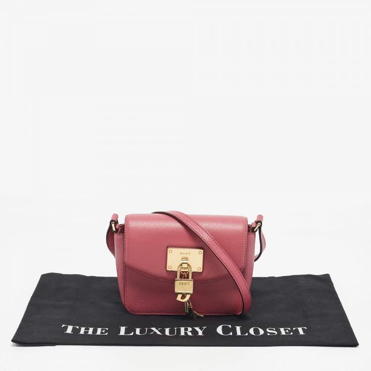 Pre Owned DKNY Pink Leather Elissa Crossbody Bag