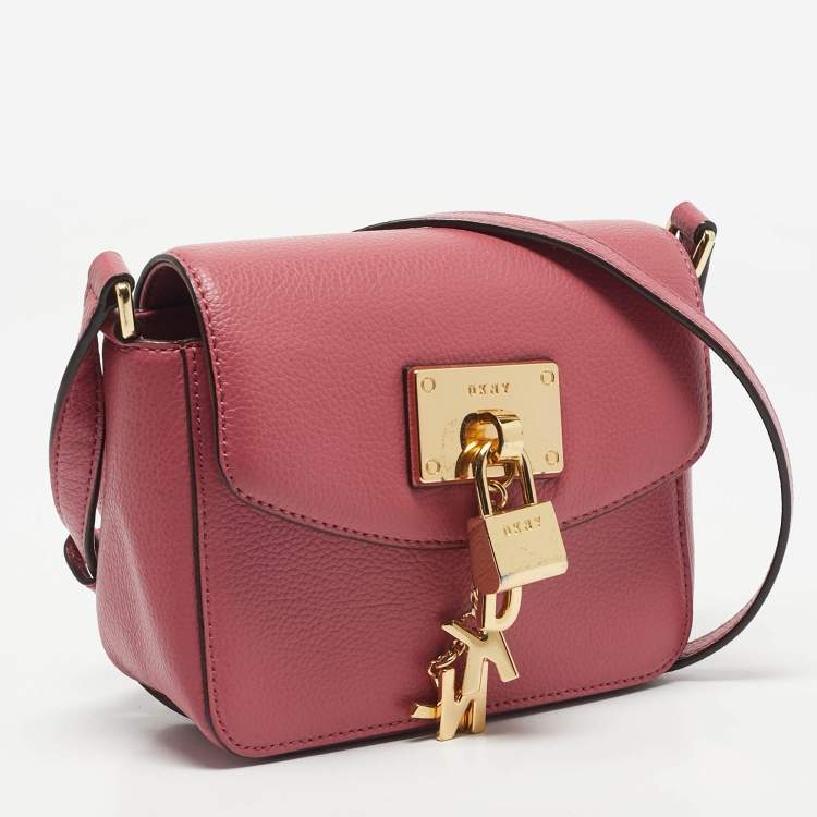 Pre Owned DKNY Pink Leather Elissa Crossbody Bag