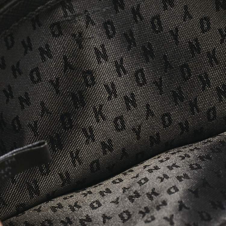 Pre Owned DKNY Black Quilted Leather Flap Chain Crossbody Bag