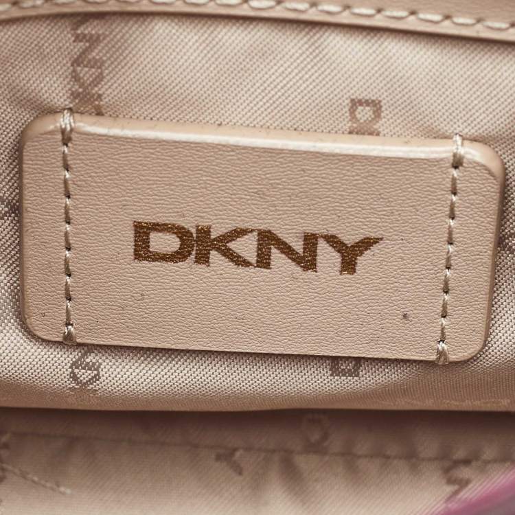 Pre Owned DKNY Burgundy Croc Embossed Leather Flap Top Handle Bag