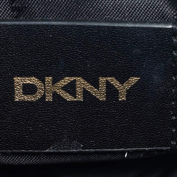Pre Owned DKNY Black Leather Veronica Chain Clutch