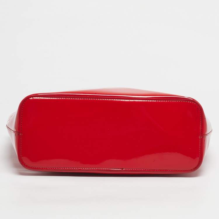 Pre Owned DKNY Red Patent Leather Chain Tote