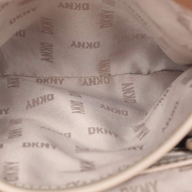 Pre Owned Dkny Beige Signature Canvas and Leather Backpack