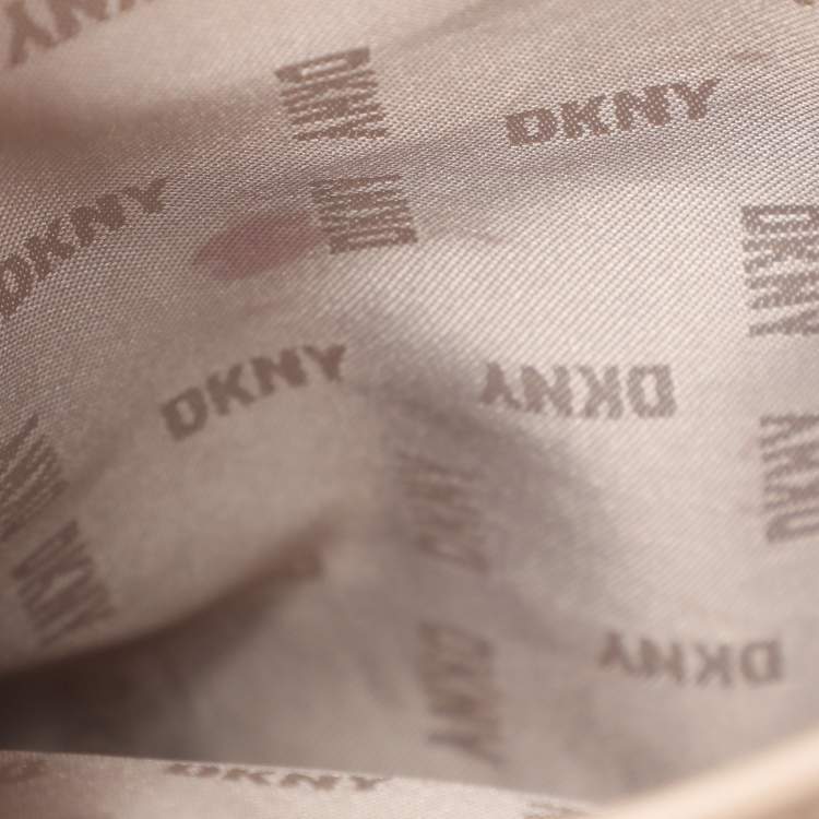 Pre Owned Dkny Beige Signature Canvas and Leather Backpack