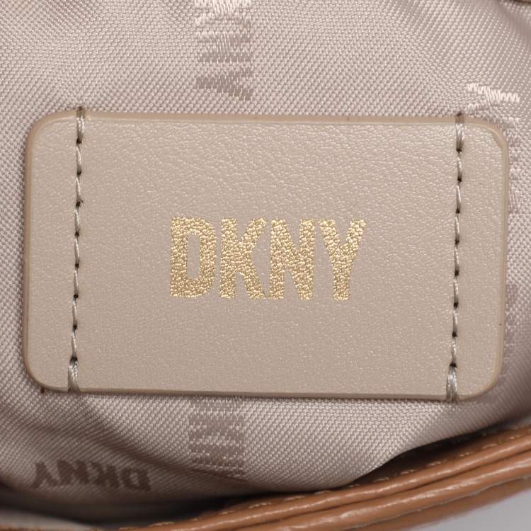 Pre Owned Dkny Beige Signature Canvas and Leather Backpack