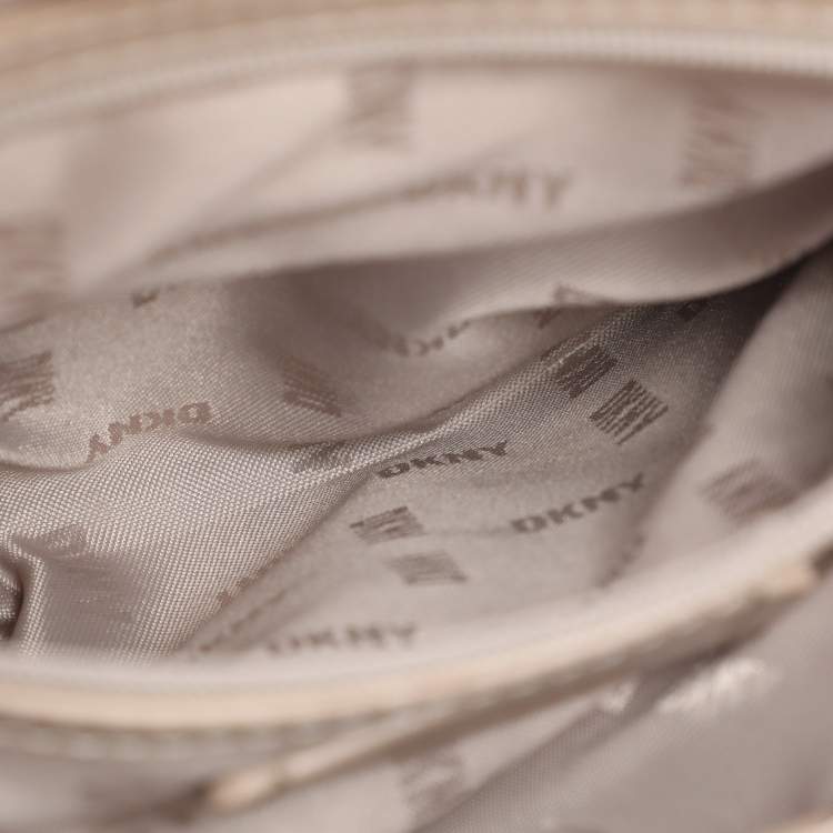 Pre Owned Dkny Beige Signature Canvas and Leather Backpack