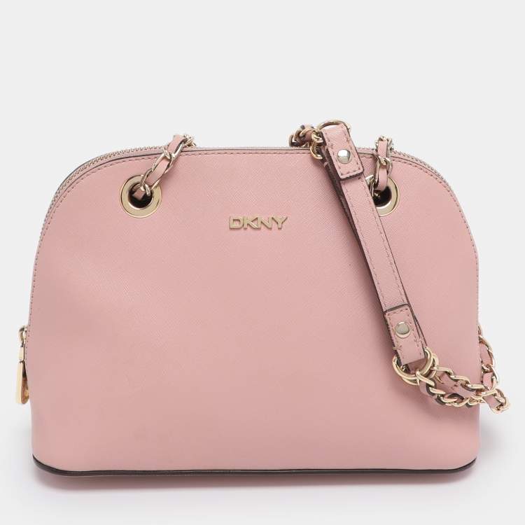 Pre Owned DKNY Pink Leather Shoulder Bag