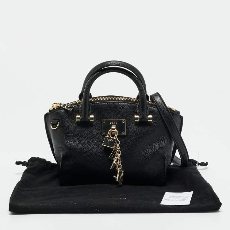 Pre Owned DKNY Black Leather Mini Elissa Satchel