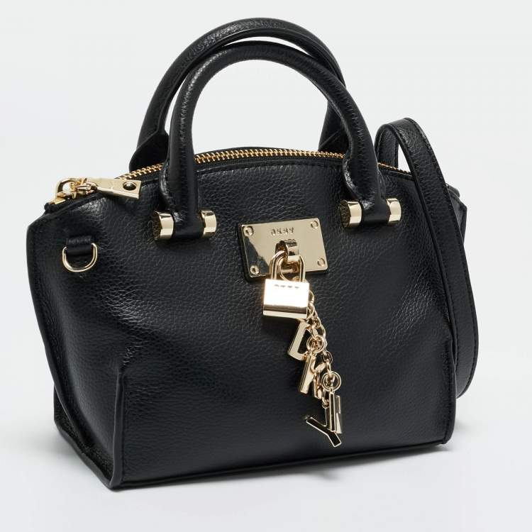 Pre Owned DKNY Black Leather Mini Elissa Satchel