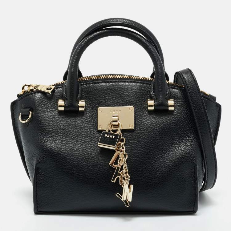 Pre Owned DKNY Black Leather Mini Elissa Satchel