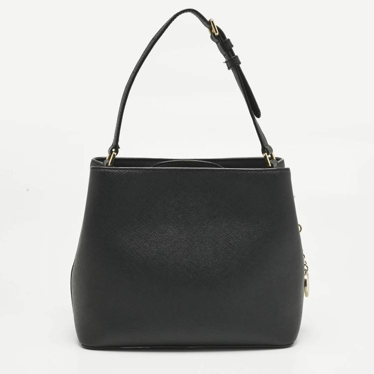 Pre Owned DKNY Black Leather Bryant Park Bucket Bag