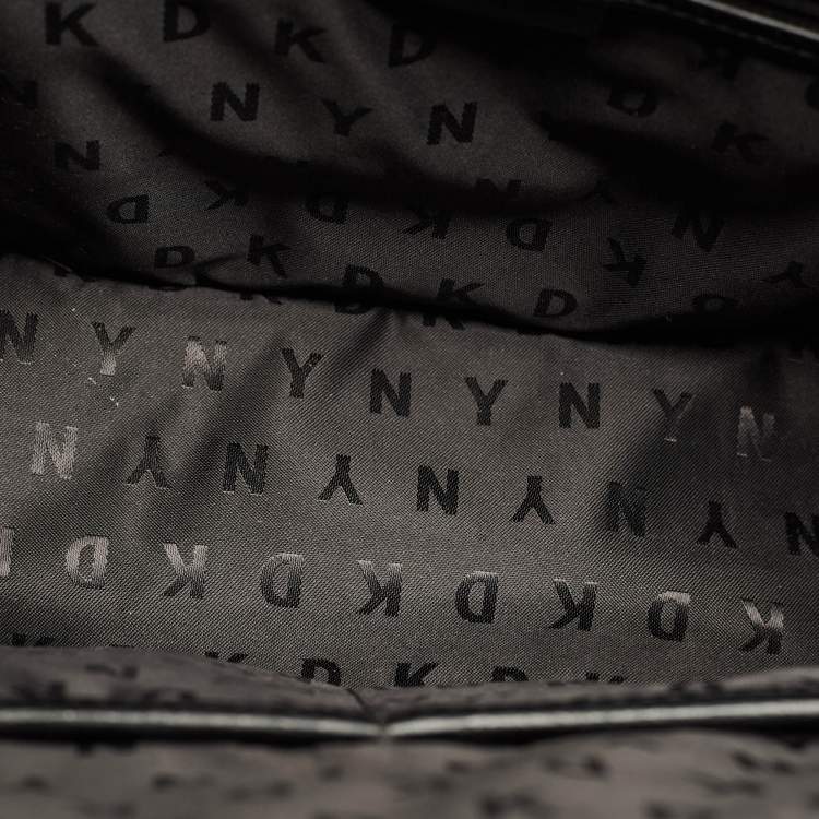 Pre Owned DKNY Beige Monogram Coated and Leather Large Bryant Chain Zip Tote