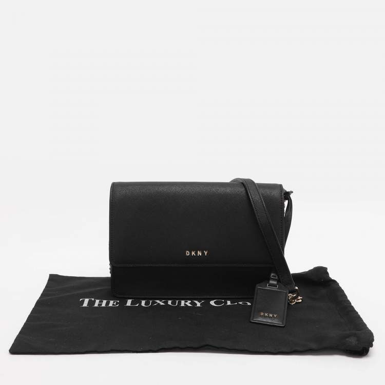 Pre Owned Dkny Black Leather Crossbody Bag
