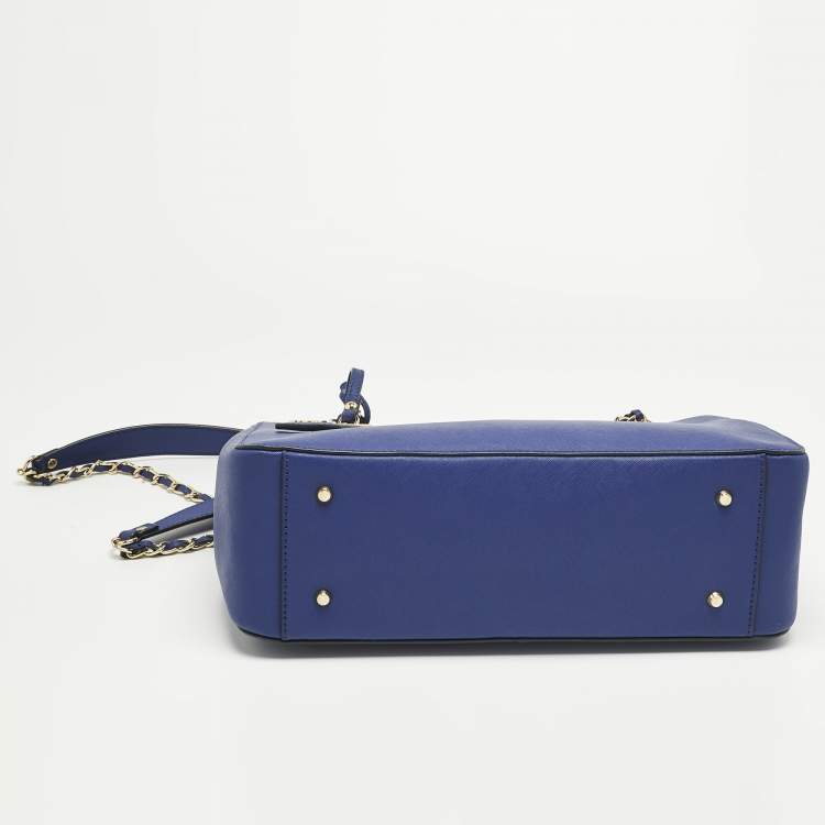 Pre Owned DKNY Blue Leather Bryant Park Chain Tote