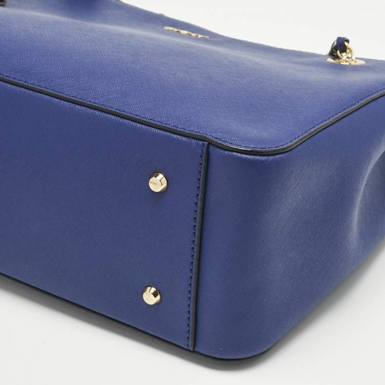 Pre Owned DKNY Blue Leather Bryant Park Chain Tote