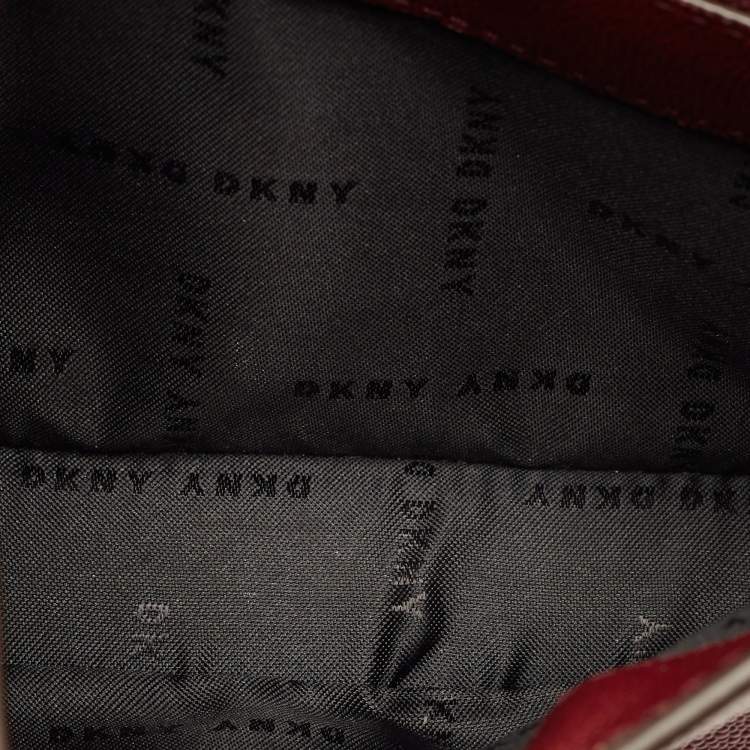 Pre Owned DKNY Burgundy Leather Liza Crossbody Bag