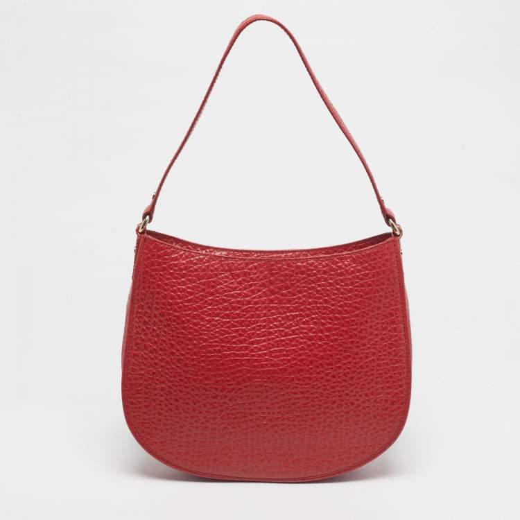 Pre Owned DKNY Red Pebbled Leather Shoulder Bag