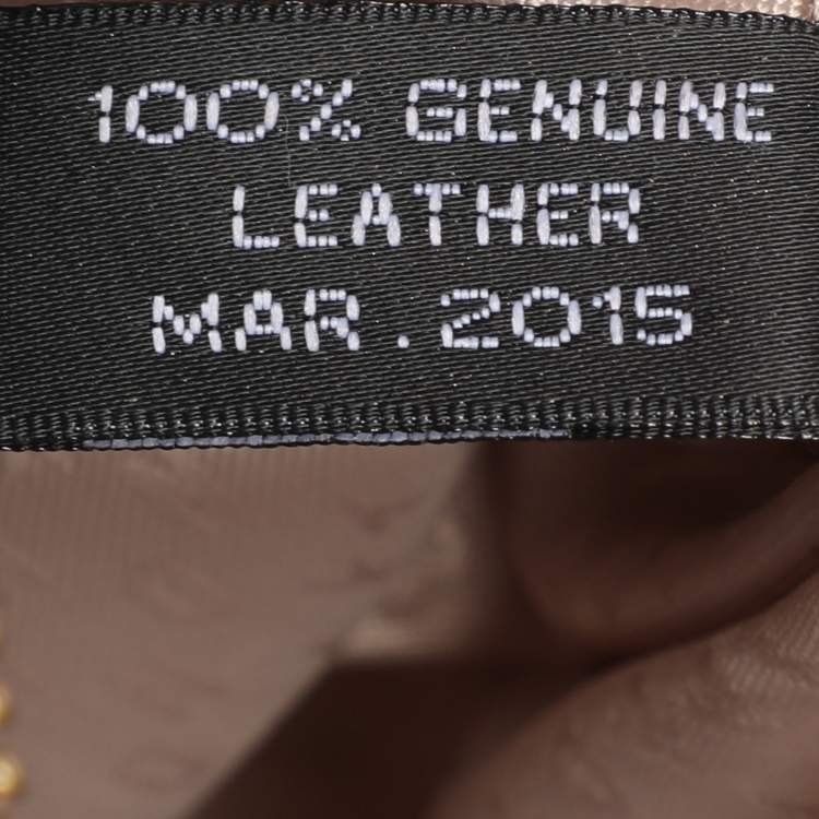 Pre Owned DKNY Green/Beige Python Embossed Leather Chain Tote